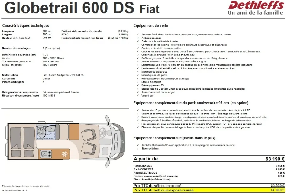 Fourgon aménagé - Dethleffs - GLOBETRAIL 600 DS - 2025