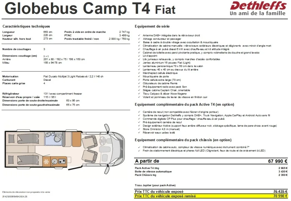 Camping-car - Dethleffs - GLOBEBUS T4 - 2026