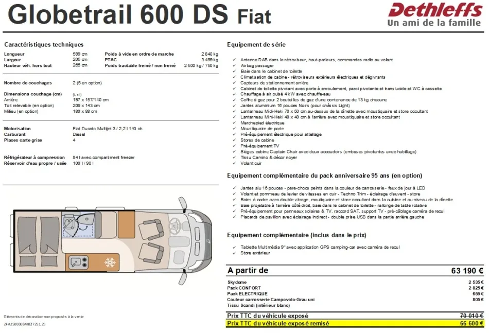 Fourgon aménagé - Dethleffs - GLOBETRAIL 600 DS - 2025