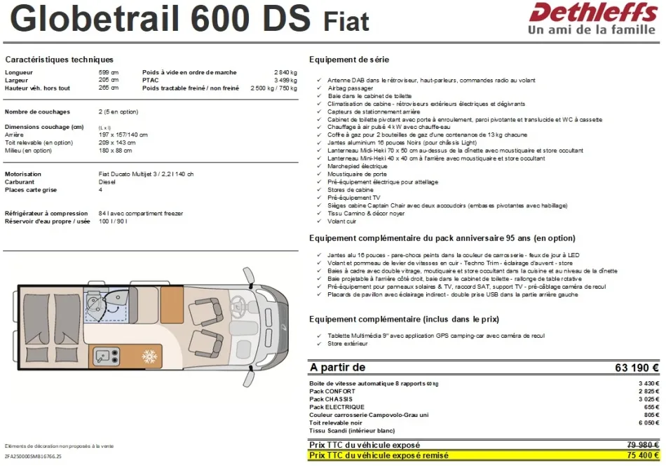 Fourgon aménagé - Dethleffs - GLOBETRAIL 600DS - 2025