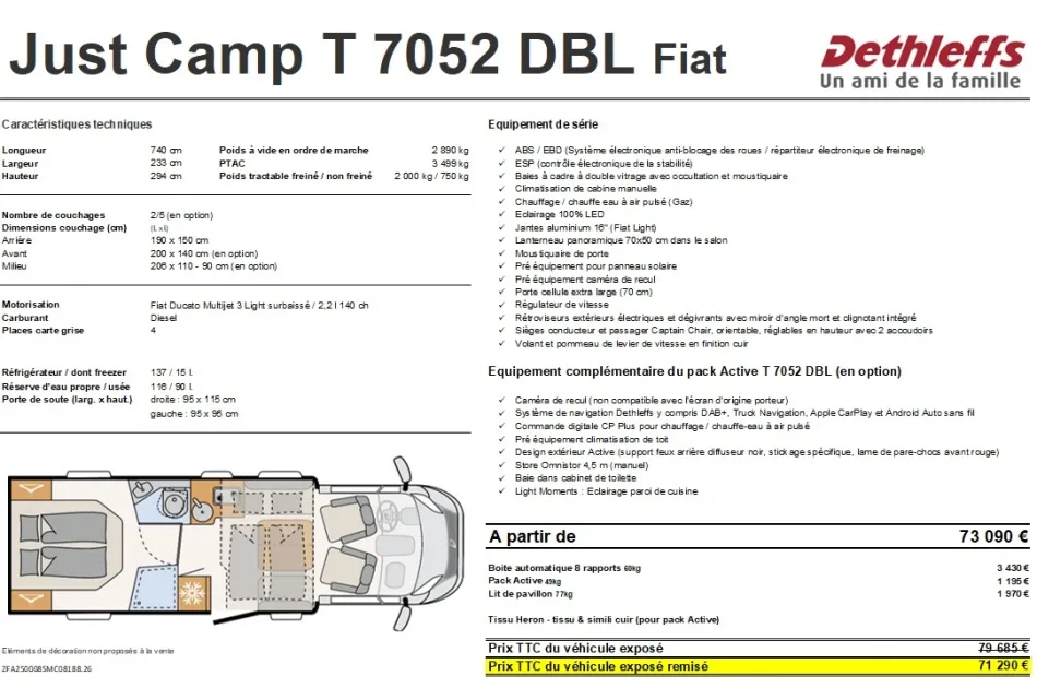 Camping-car - Dethleffs - JUST CAMP T 7052 DBL - 2026
