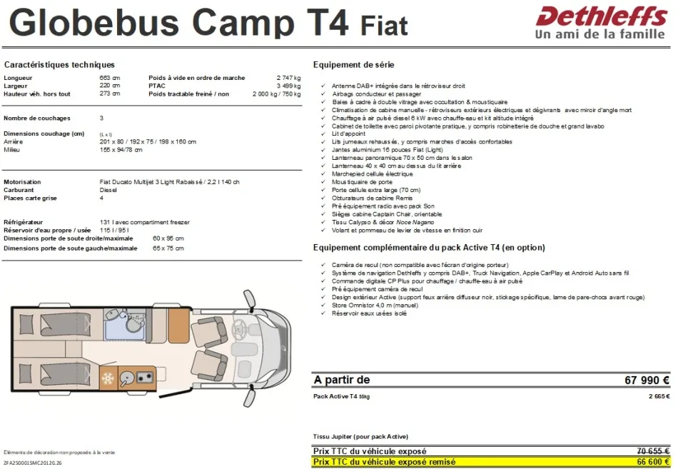 Camping-car - Dethleffs - GLOBEBUS CAMP T4 - 2026