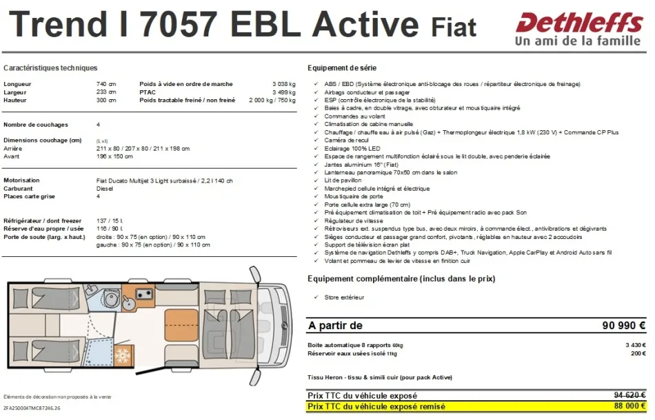 Camping-car - Dethleffs - TREND ACTIVE I 7057 EBL - 2026