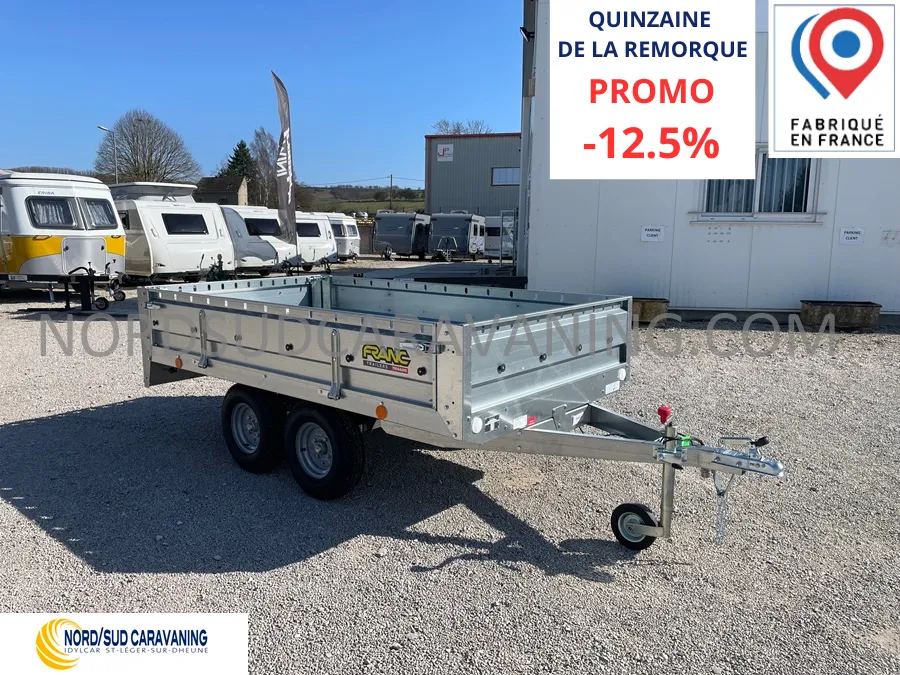 Remorque - Franc - REMORQUE 2.50M FOND TOLE DOUBLE ESSIEU - 2025
