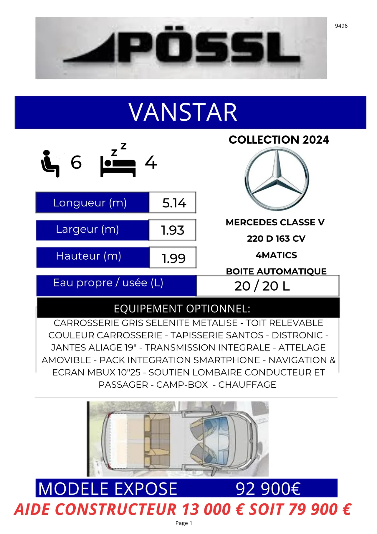 Van aménagé - Possl - VANSTAR - 2024